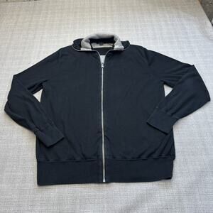 Vintage Y2K Express Full Zip Jacket Cardigan Sweater Mens‎ Large Black Hong Kong